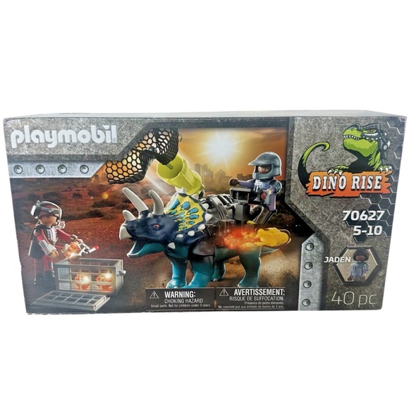 Playmobil Dino Rise 70627 Jaden Triceratops Battle 40pc - New Sealed Box w/Wear - Picture 1 of 8